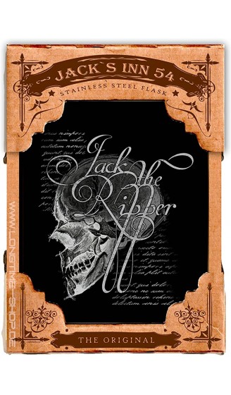 Jack's Inn 54 Flachmann "Jack the Ripper" aus Edelstahl mit Vinyl Print schönes Bar Accessoires - B0196LANZU1