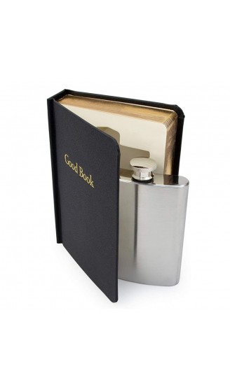 Suck UK 4 oz Stainless Steel Secret Hip Flask 120ml Flachmann aus rostfreiem Edelstahl versteckt in "The Good Book" | Neuartige Geschenkidee und Getränkebehälter | Alkoholversteck | Flachmann | Buch - B07YCPZ8KC2