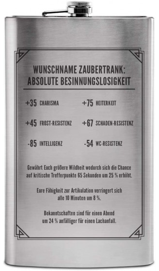 XXL Edelstahl Flachmann 1,9L 64 oz witziges Geschenk mit individueller Gravur Ausrüstungsgegenstand - B08LDTFDX9X