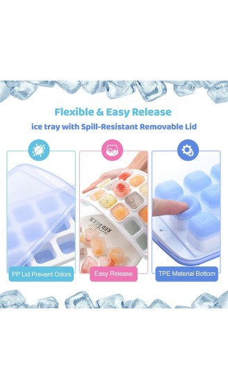 2Pack silikon eiswürfelform,Ice Cube Tray with Lid for Chilled Drinks Juice Chocolate Whisky and Cocktails BPA-Free Blue+Green - B08XXNNTKLB