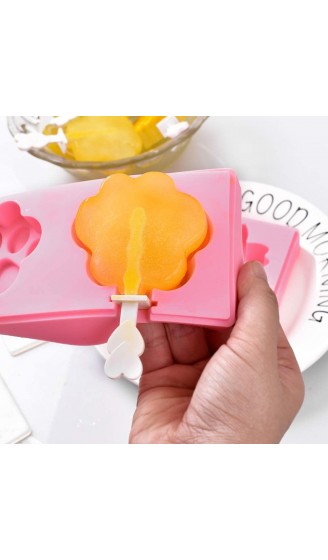 Cozihom Silikon Eis Pop Formen Silikon Popsicle Maker mit Deckel und Stäbchen Classic Wassermelone Orange Form 2 Stück - B08932ZMSDV
