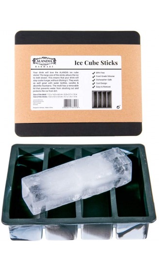 Eiswürfelform Sticks | Stab statt Eiswürfel | Perfekt für Gin Tonic Gläser | Lebensmittelechte BPA-freie Form aus Silikon mit Deckel | Farbe Schwarz-Weiß - B08BZQ6RBLU