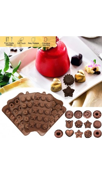 GIRAFEDA 6 Stück Pralinenform Silikon Schokolade Formen Herzen Backform Silikon Schokoladenform 3D Süßigkeiten Formen Verschiedene Schokoladenförmchen Antihaft Gießform für Schokolade Eiswürfel - B091DR1YN3E