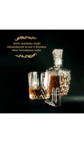GOURMEO Whisky Steine 6 Stück aus Edelstahl in Patronenform I wiederverwendbare Eiswürfel Whiskysteine Whisky Stones Kühlsteine - B086T3X98SP