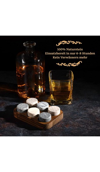 GOURMEO Whisky Steine 6 Stück aus Marmor und Granit I wiederverwendbare Eiswürfel Whiskysteine Whisky Stones Kühlsteine - B086T37ZV12