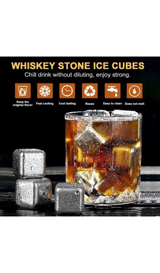 HANWELL Whisky Steine Geschwindigkeit Eingefroren Eiswürfel Wiederverwendbare kühlsteine Zum Kühlen Von Whiskey Wein Geschenke für Cocktail Whiskyliebhaber Bar Accessoires 8 Stück - B089LLQ965F