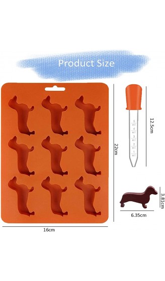 LYWUU Dackel Hundeform Silikon Eiswürfelformen und Tablett - B01N8XS23CP