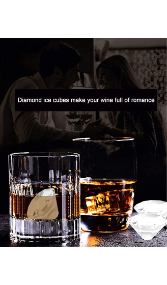 SAICOOS Eiswürfelform Diamant 6-Fach 2-Set Eiswürfelbehälter Silikon Eiswürfelformen Ice Cube Tray Eiswürfel Form BPA Frei für Whisky Cocktails Saft Schokolade Süßigkeiten 6in12 Stücke - B08X75M7CYE