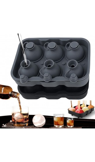 WAOAW 2pcs Runde Eiswürfelform mit Deckel BPA Frei Silikon Eiswürfelbehälter 45cm Ice Balls Cube Tray für Whisky Cocktail Bier - B095328SSWM