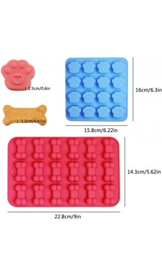 YuCool Silikon-Formen für Hundepfoten Knochen Antihaft Lebensmittelqualität für Schokolade Süßigkeiten Gelee Eiswürfel Hunde-Leckerlis 5 Stück - B07V22WZN6R