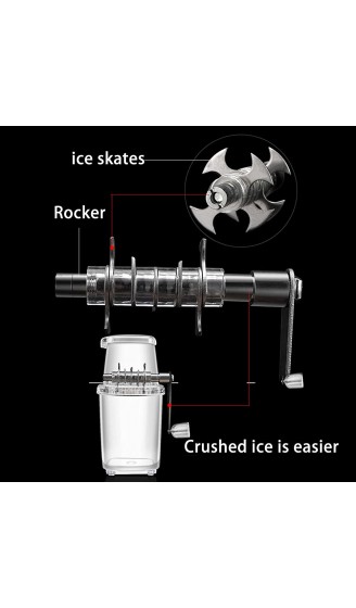 JMSB Ice Crushers Eisbrecher-Maschine Tragbarer Rasierter Haushalts-Eisbrecher mit Edelstahlklinge Manueller Eiswürfelbrecher Ideal für Mojito-Cocktails - B094XRDVX19