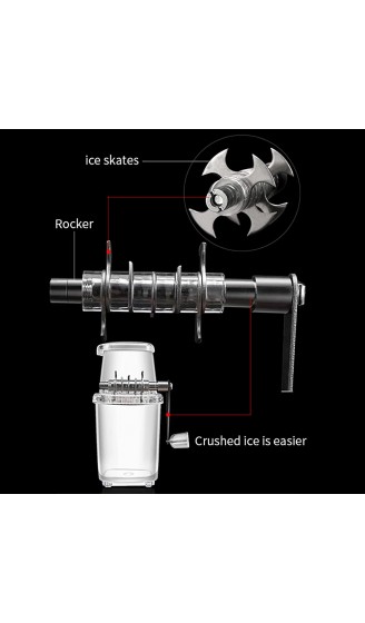 Rock88 Home Manual Eiscrusher Maschine 1,25L Tragbare Ice Shaver Breaker mit Edelstahlklingen Multifunktionaler Transparenter Eiszerkleinerer - B09BB1JPHJR