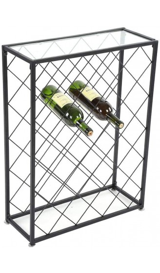 TINKO Bodenflaschenhalter 32 Flaschen Weinlagerregal Bodenflaschenhalter Glastischplatte Schwarzer Spirituosenschrank - B09NMB9TZ6D