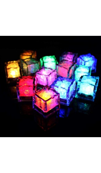 Jzhen 12 LED Eiswürfel für Getränke,Bunt leuchtende LED Eiswürfel für die Bar,Party,Hochzeit - B07H7FLDZ2K