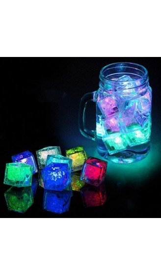 Jzhen 12 LED Eiswürfel für Getränke,Bunt leuchtende LED Eiswürfel für die Bar,Party,Hochzeit - B07H7FLDZ2K