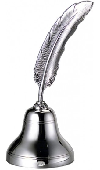 Rezeptionsglocke Tischglocke Feder H 13 cm Sterling Silber 925 in Premium Verarbeitung. Fertig zum verschenken mit schicker Geschenkverpackung - B093WWQY65J