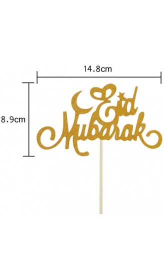 Ruluti 5 Stücke Ramadan Dekorationen Kuchen Topper Glitter Papier Eid Mubarak Party Dekoration Für Eid Party Kuchen Dekorationen Ramadan Party Supplies - B09T2WZZW7C