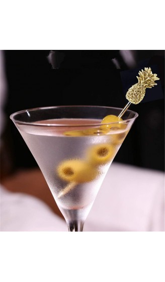 5-Teiliges Cocktailspieße-Set für Martinis aus Edelstahl Wiederverwendbar mit goldener Ananas auf der Spitze - B07D1BNDQ2D