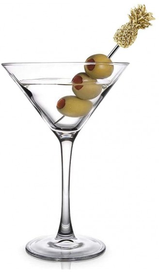 5-Teiliges Cocktailspieße-Set für Martinis aus Edelstahl Wiederverwendbar mit goldener Ananas auf der Spitze - B07D1BNDQ2D