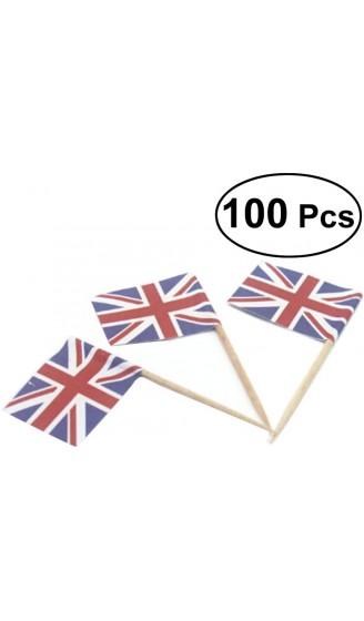 Amosfun 100Pcs Großbritannien UK Flagge Zahnstocher Britischen Fahnen Cupcake Topper Cocktail Pick Flagge Wüste Obst Cupcake Pick Sticks für Land Sport Partei Liefert - B096XPFDTY1
