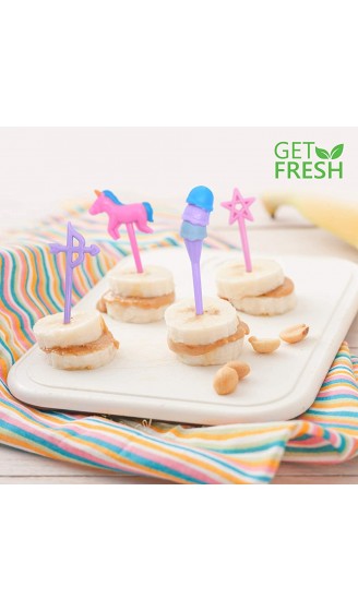 Get Fresh 24 Stück Miniatur Einhorn Zahnstocher für Kinder Tiernahrung Obstteller Bento for Kids Party Bento Lunch Box - B081T9BB3LC