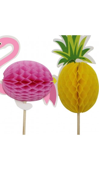 Hysagtek 100 Stück 3D Flamingo Ananas Cupcake Topper DIY Kuchen Topper Picks Snack Cupcake Dekorationen für Hawaiian Luau Sommer Geburtstag Party Kuchen Essen Dekoration Supplies - B07H3Q19XR4