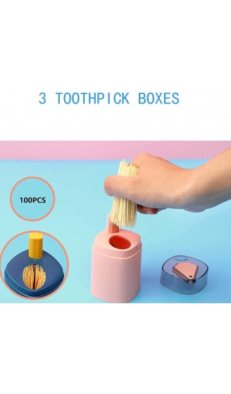 Kreative Zahnstocherbox 3 Stück Automatischer Zahnstocherbox Automatischer Zahnstocherbox Kunststoff Tragbarer Kunststoff Zahnstocherhalter für Zahnreinigung Küchenbedarf Für Familienrestaurants - B09331V118A