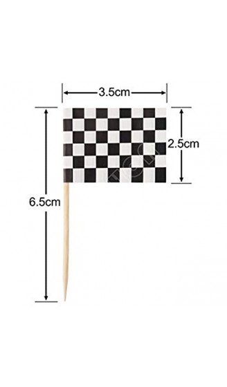 Zonfer 10pcs Checkered Racing Flagge Picks Obst Speisen Zahnstocher Kuchen-Deckel-Cocktail Sticks Für Zubehör-Party - B0827VJJW6A