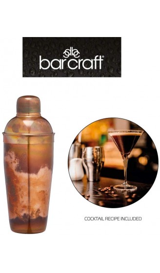 BarCraft Luxuriöser Cocktail-Shaker Deluxe-Cocktail-Shaker für die Zubereitung von Mixgetränken in Geschenkbox 700 ml – Schillernde Kupferartige Oberfläche - B07DR4QW1YC