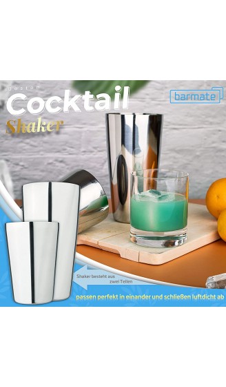 barmate Cocktail Shaker aus Edelstahl Profi Boston Shaker hochwertiges Barzubehör 2-teilig 750ml ohne Gravur - B08ZDV9DKK9