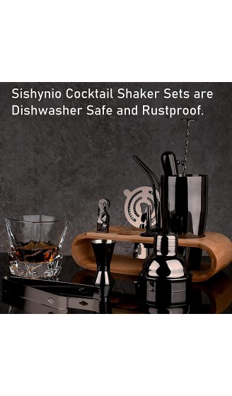 Cocktail Set 15 Teiliges Cocktail Shaker 750ML Barkeeper Set mit Stabilem Bambusständer Edelstahl Bartending Kit für Mixgetränke Martini Bar Werkzeug Schwarz - B09SB29T61F