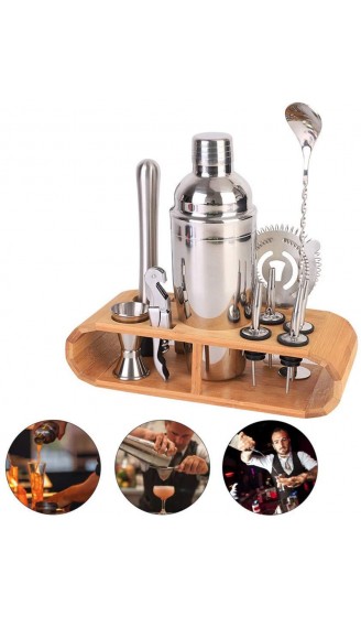 LZQBD ZENGQIANGJING 11pcs Set Cocktail Shaker Bartender Kit mit stilvollen Bambusständer für EIN fantastisches Getränk-Mischerfahrung Exklusive Picks für Home Bar-Party - B09VD4S3DXO