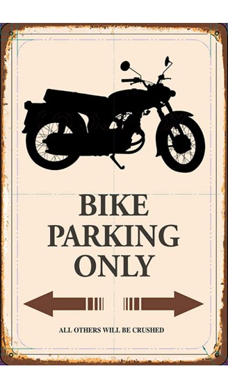 Schatzmix Blechschild Bike Motorrad Parking only parkschild tin sign Metallschild Wanddeko 20x30 tin sign - B0783NGXSHQ