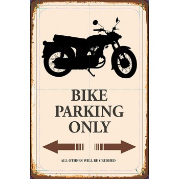 Schatzmix Blechschild Bike Motorrad Parking only parkschild tin sign Metallschild Wanddeko 20x30 tin sign - B0783NGXSHQ