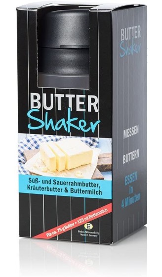 Starter-Set fürs Machen von Butter und -buttermilch: 325ml-Butter-Shaker ANTHRAZIT + kreatives Rezeptbuch - B01GK063YKQ
