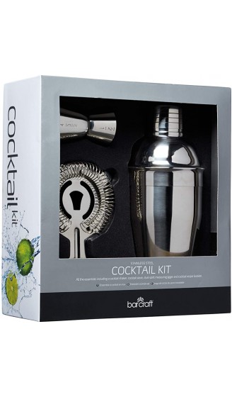 Bar Craft Cocktail-Set Edelstahl in Silber 3-teilig 12 x 17 x 22 cm 3-Einheiten - B0001IX04YY