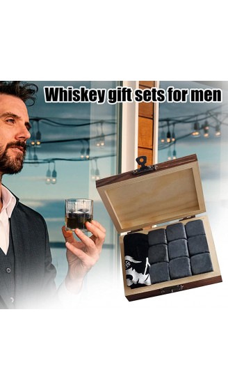 Chen0-super 9-teiliges Whiskey Stones Geschenkset für Männer – Whiskey Chilling Stone für Scotch Bourbon in Holzkiste | Vatertag Weihnachten Geburtstagsgeschenke Geschenke für Vater Vater Freund - B09TPKDM94X