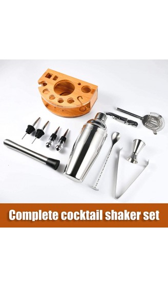 Delgeo Cocktail-Shaker-Set 12-Ter Perfektes Cocktail-Set Mit Holzständer für Zuhause Bar und Party Geschenk-Update-Version - B08JLMT58BO