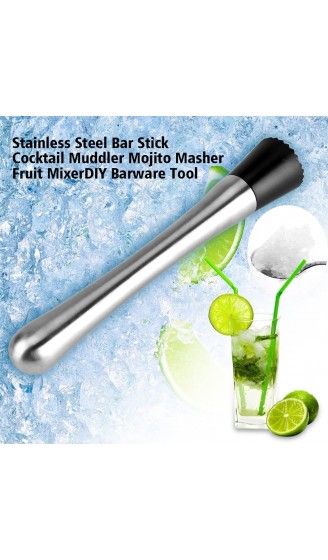 Nimoa Cocktail Muddler Mojito Stampfer Obst Eis Rührstab für DIY Barware Tool #Stainless Steel - B0839J63LS2