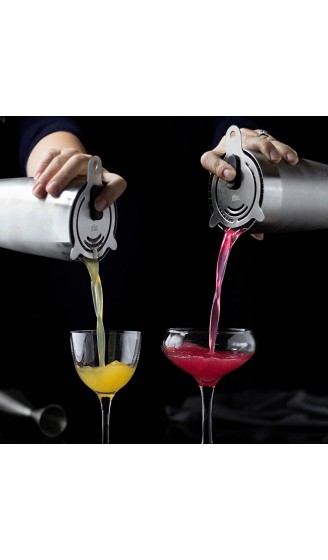 Piña Barware 's The Hawthornette Cocktail-Sieb aus Edelstahl im Hawthorne-Stil mit zwei Spulen gebürstetes Finish - B09L58K2XBB