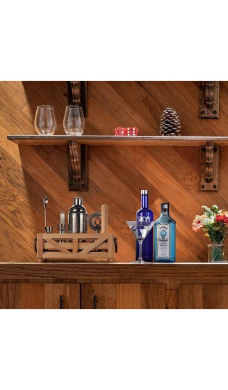 TJ.MOREE Barkeeper Kit mit Ständer perfekt für Home Bar Dekor 11-teiliges Cocktail-Set mit rustikalem Tablett und Holzmuddler für Mixgetränke - B08BLGVR39F