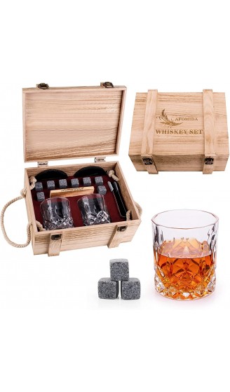 Whisky Glas und Stein Set Geschenk für Männer Ehemann Papa Freund Geburtstag Weihnachten Vatertag Besonderes Geschenk für Bourbon Scotch Likör - B09DYCNPP35