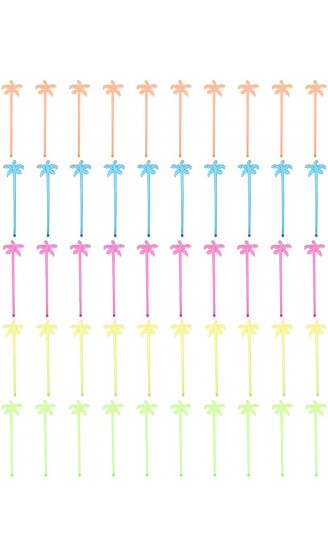 Generic 50Pcs Swizzle Sticks Palm Baum Top EIS Trinken Rührer Wiederverwendbare Neuheit Cocktail Rührer Bar Dekorative Cocktail Vorspeise Picks für Tropical Beach Party Mischfarbe - B09BVDCLM2D