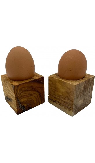 Eierbecher Würfel aus Olivenholz 4,5x4,5x4,5cm Eierhalter aus Echtholz Nachhaltig Modern und Langlebig 2 Stück - B09NH4N8MQM