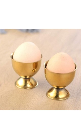 HEMOTON 4 Stück Edelstahl Eierbecherhalter Set Eierbecher Tablett Eierablage Küchengerät für Gekochte Eier Golden - B08NW1F3N13
