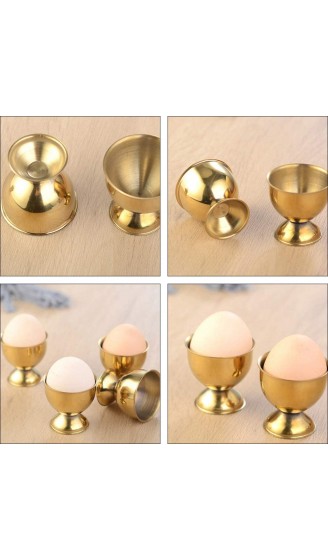 HEMOTON 4 Stück Edelstahl Eierbecherhalter Set Eierbecher Tablett Eierablage Küchengerät für Gekochte Eier Golden - B08NW1F3N13