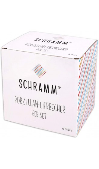 Schramm® 6 Stück Eierbecher Porzellan weiß geschwungen Eierhalter mit Ablage Eierständer - B07SSKNLJTO