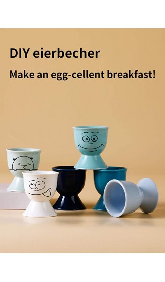 Sweese 805.003 6er Eierbecher Set aus Porzellan Eierstnder für Jeden Frühstückstisch 5 x 5 x 4 cm Blaue Serie - B07PG98RCBC