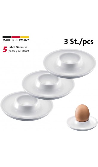 Westmark 3 Eierbecher rund stapelbar ø 10 cm Hochwertiger Kunststoff Punto Weiß 20622270 - B002SAN3JKQ