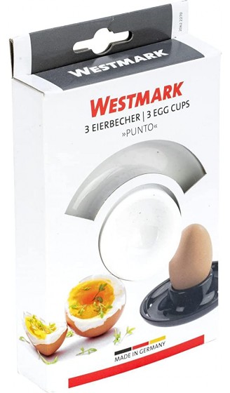 Westmark 3 Eierbecher rund stapelbar ø 10 cm Hochwertiger Kunststoff Punto Weiß 20622270 - B002SAN3JKQ